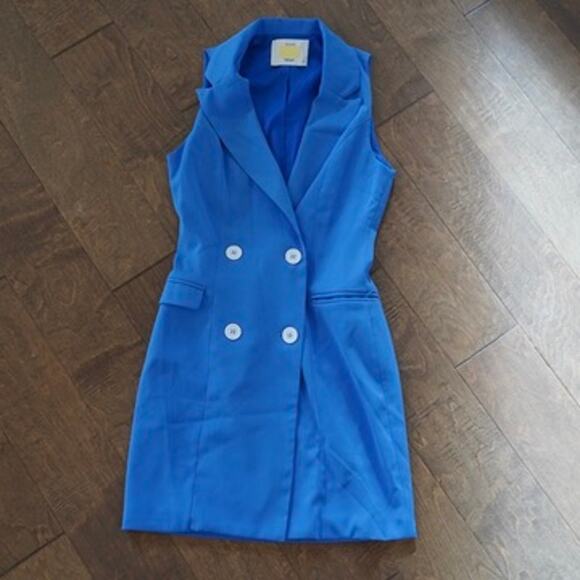 Yellow The Label Liv Sleeveless Blazer Dress Blue Womens Size XS - Picture 3 of 8